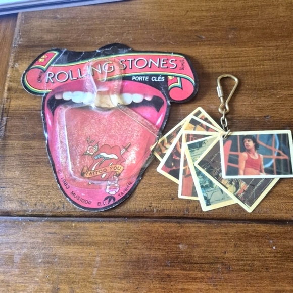 Rolling Stones Key Chain and Cards 1983 Open Package - Picture 1 of 5